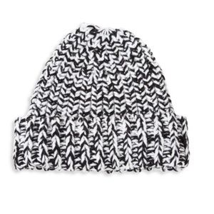Rag & Bone Knit Hat Black White One Size!